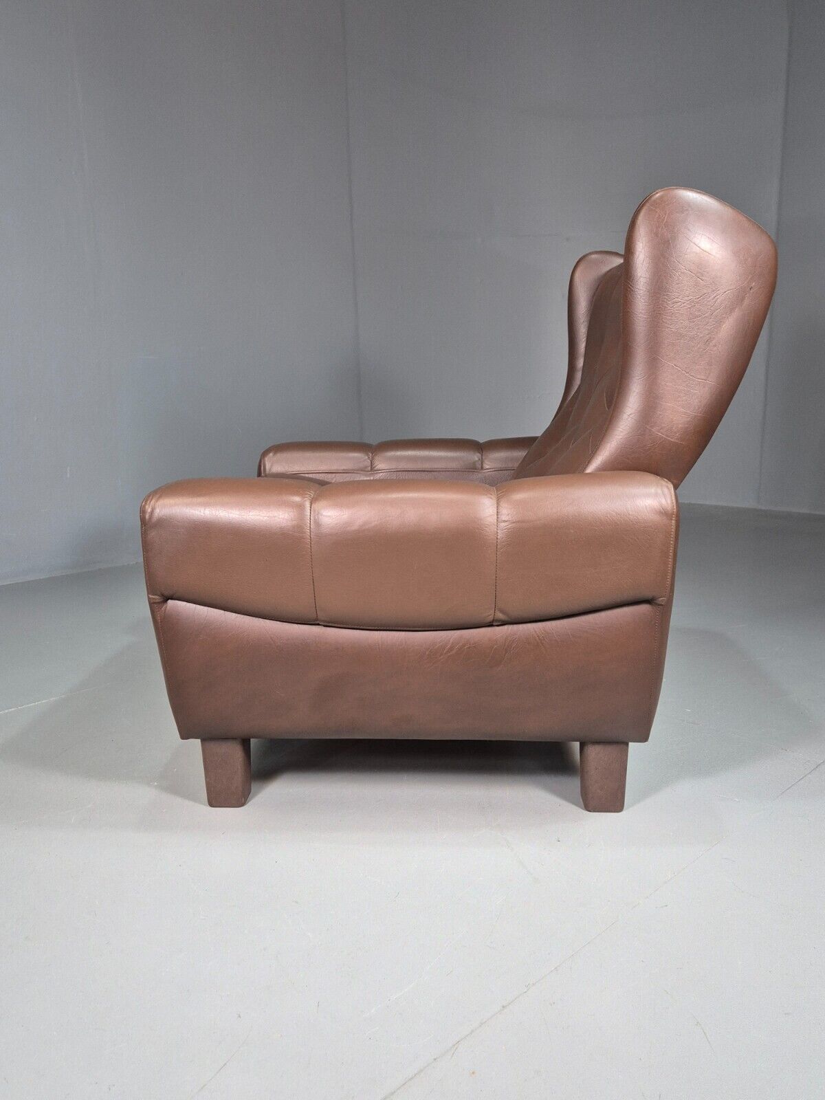 Vintage Danish Lounge Chair Brown LeatherWingback 1970s Retro MCM EB7815 MNOR - UKDK FURNITURE