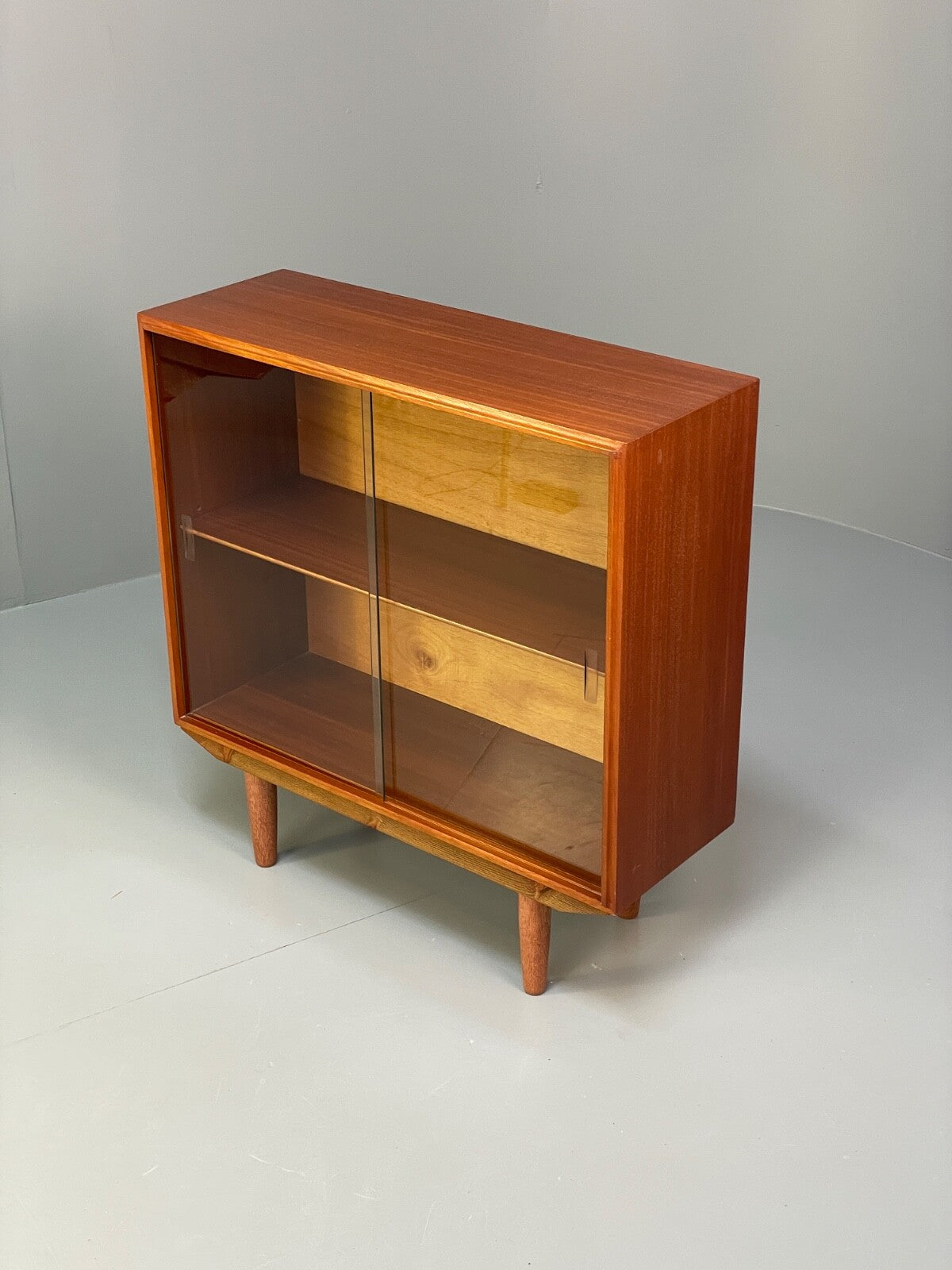 Vintage Teak Glazed Bookcase Beaver And Tapley Mid Century Shelving EB9718 MWOO - UKDK FURNITURE