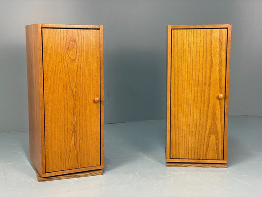 Pair Of Vintage Oak And Melamine Rotating Bedside Units EB8671 MWOO - UKDK FURNITURE