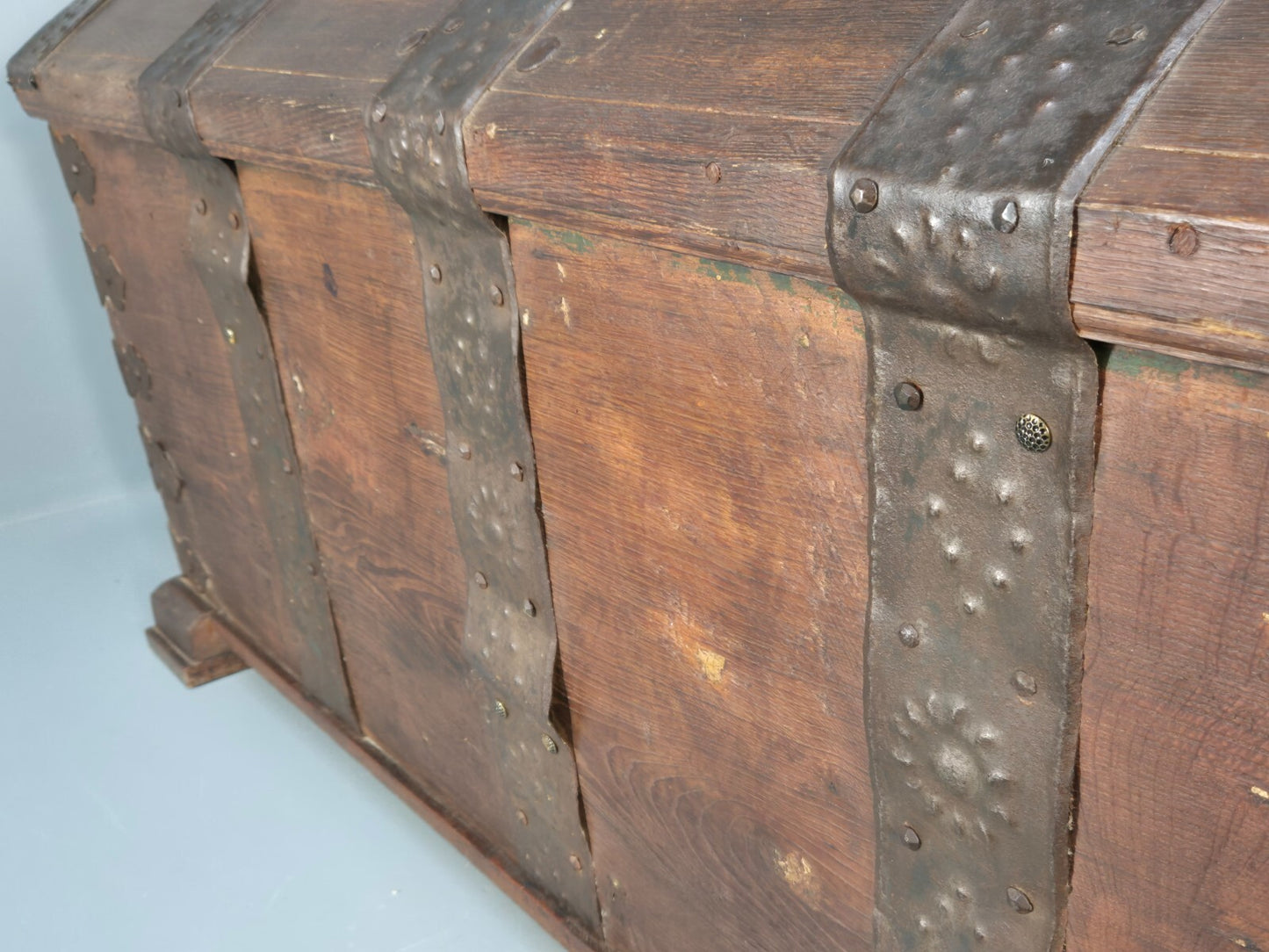 Antique Danish Oak Chest Two Seater Sofa Striped Stamped 19th Cent EB9602 V2SS - UKDK FURNITURE
