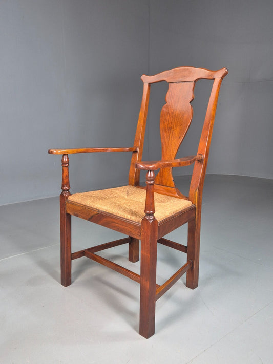 Vintage Elbow Chair String Seat Lyre Back Frame 1950s Reproduction EB7879 VCAR - UKDK FURNITURE