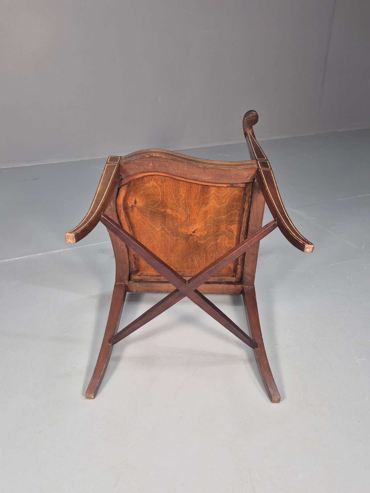 Edwardian Inlaid Corner Chair Mahogany Boxwood and Ivorine Antique EB10642 VDIN10