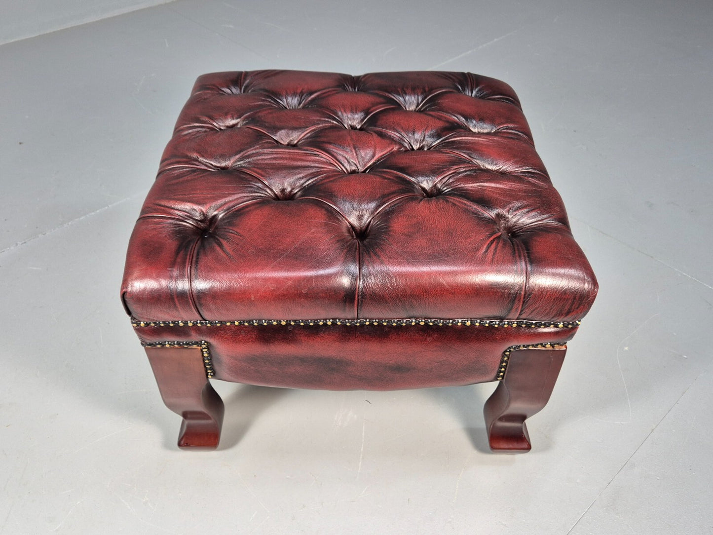 Vintage Oxblood Chesterfield Footstool Danish Retro Antique Style EB9665 MFOO - UKDK FURNITURE