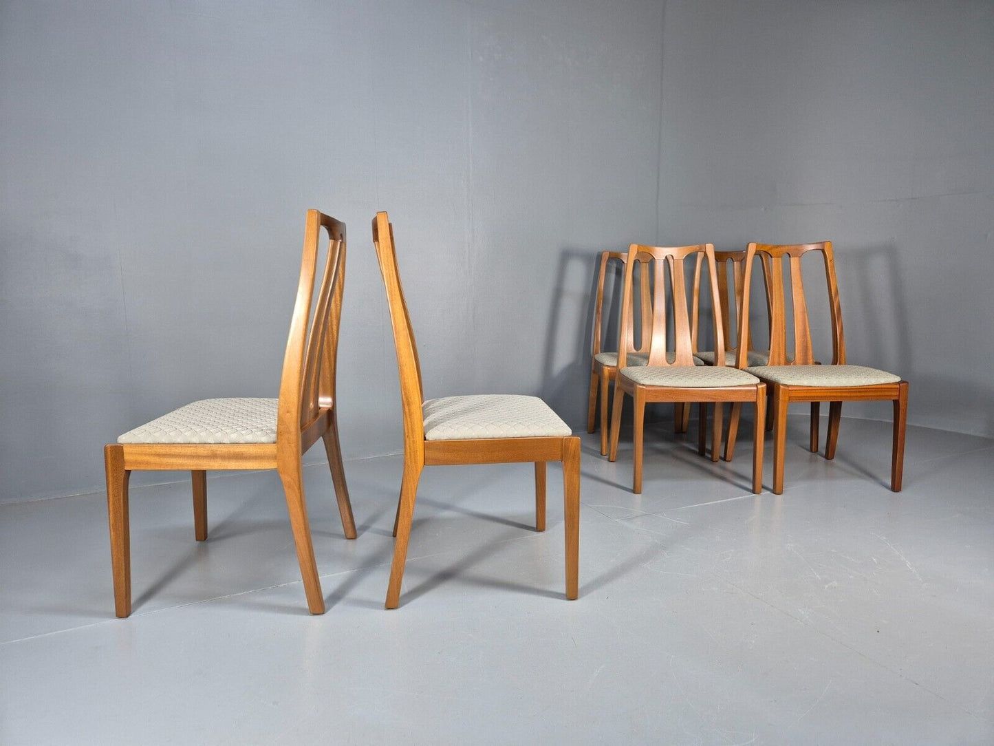 6 Vintage Teak Parker Knoll Dining Chairs High Backed MCM Retro EB9158 MDIN - UKDK FURNITURE