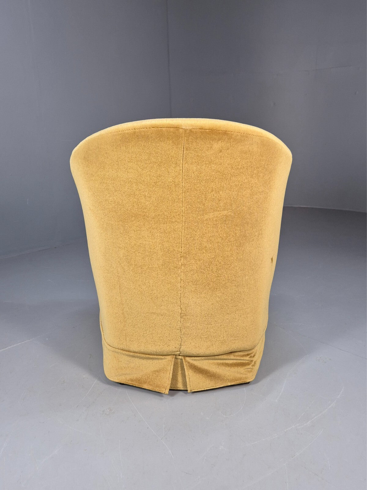 Vintage Danish Gold Velour Tub Chair Deco Stylings Skirted 1980s EB9007 VCLO - UKDK FURNITURE