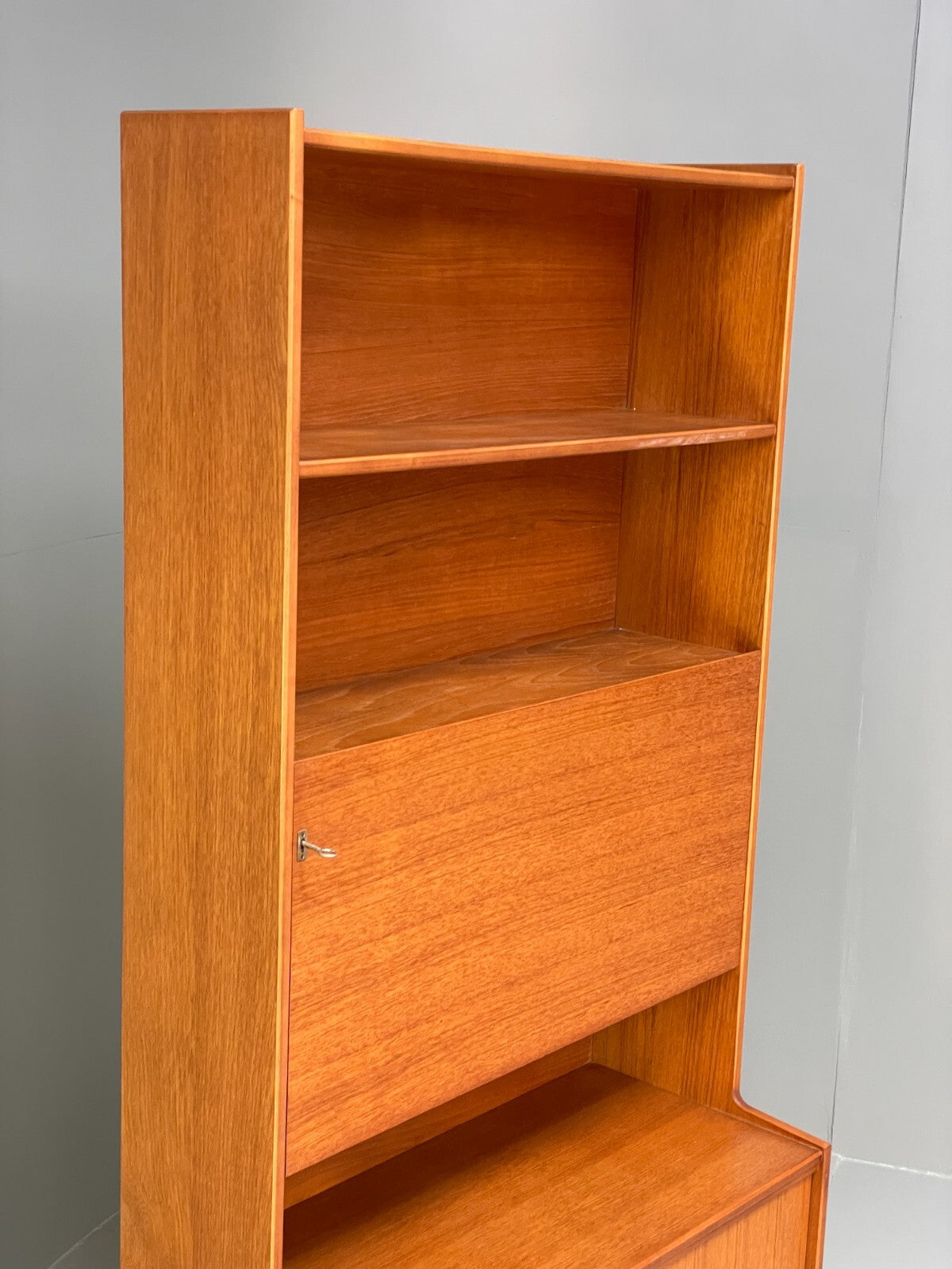 Vintage Teak Wall Unit By Gibbs Furniture 1970s Drinks Cabinet EB9526 MWOO - UKDK FURNITURE