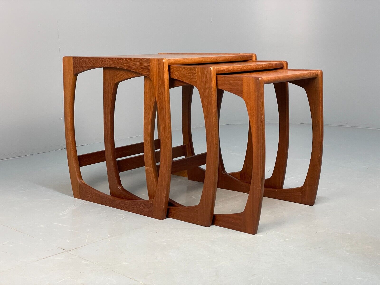 Vintage Teak Nesting Tables Set Of Three Coffee Tables EB8669 MWOO - UKDK FURNITURE