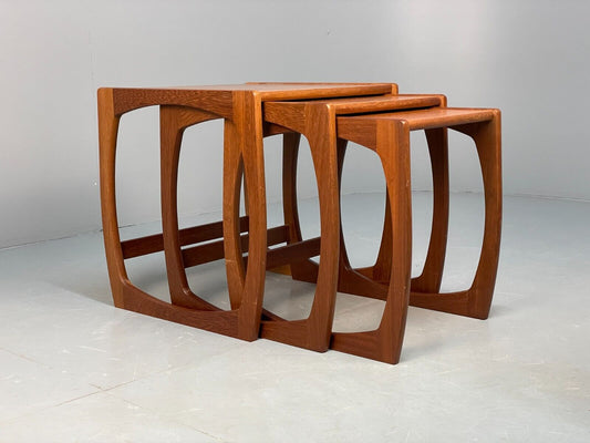 Vintage Teak Nesting Tables Set Of Three Coffee Tables EB8669 MWOO - UKDK FURNITURE