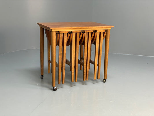 Mid Century Teak Nesting Tables By Poul Hundevad Vintage Danish EB9721 MWOO - UKDK FURNITURE