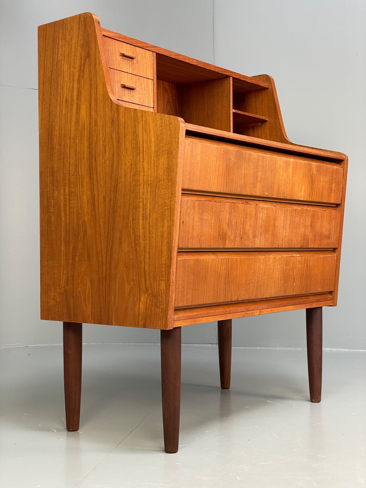 Vintage Teak Writing Desk Danish Mid Century Drawers Bureau EB8809 MWOO - UKDK FURNITURE