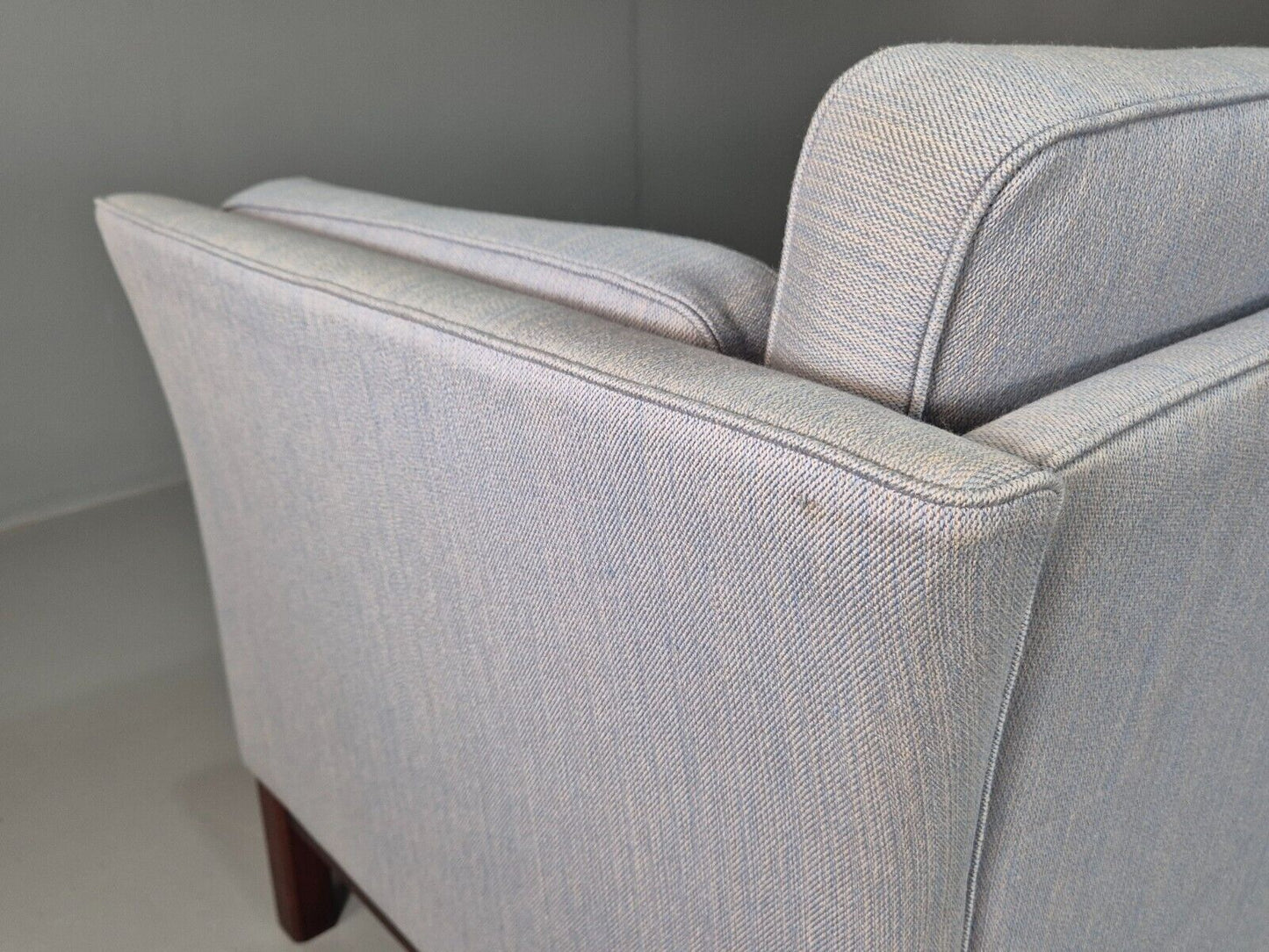 Vintage Danish 2 Seat Sofa Blue Wool Retro MCM 1970s EB7461 M2SS - UKDK FURNITURE