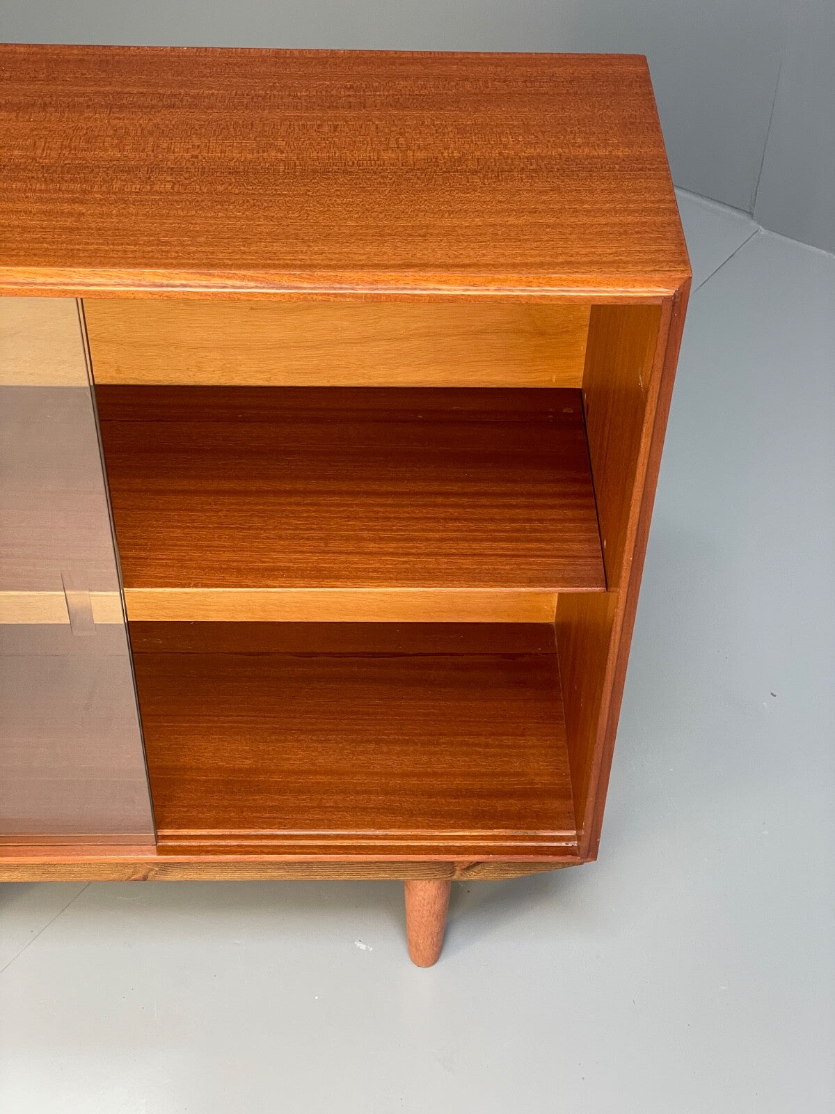 Vintage Teak Glazed Bookcase Beaver And Tapley Mid Century Shelving EB9718 MWOO - UKDK FURNITURE