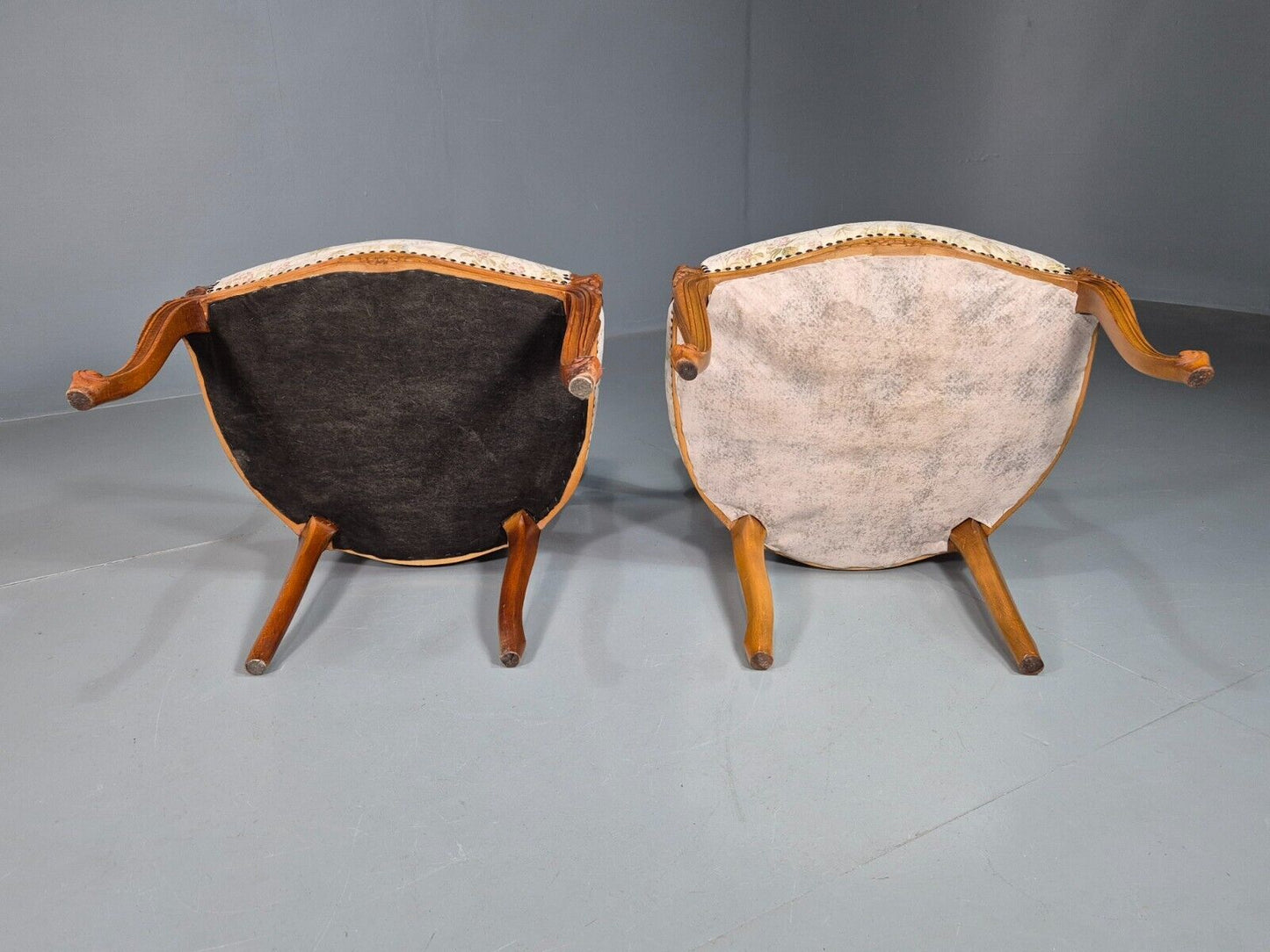 2 Vintage Danish Fauteuil Lounge Chairs Louis XVI Style 1970s Built EB7606 VCLO - UKDK FURNITURE