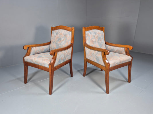 2 Vintage Danish Empire Lounge Chairs Blue Ash Frame 1920s EB9644 VCLO - UKDK FURNITURE