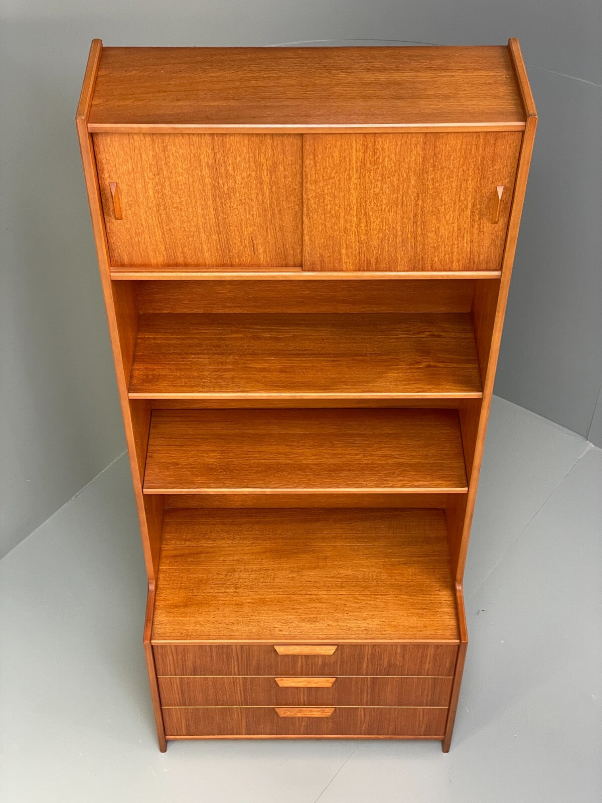 Vintage Teak Wall Unit By Gibbs Furniture 1970s Design Drawers EB9529 MWOO - UKDK FURNITURE
