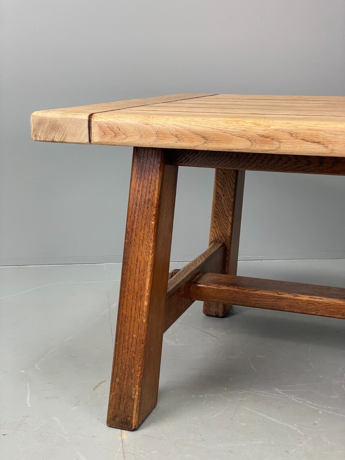 Vintage Scandinavian Large Oak Coffee Table Arts & Crafts Style EB7839 MWOO - UKDK FURNITURE