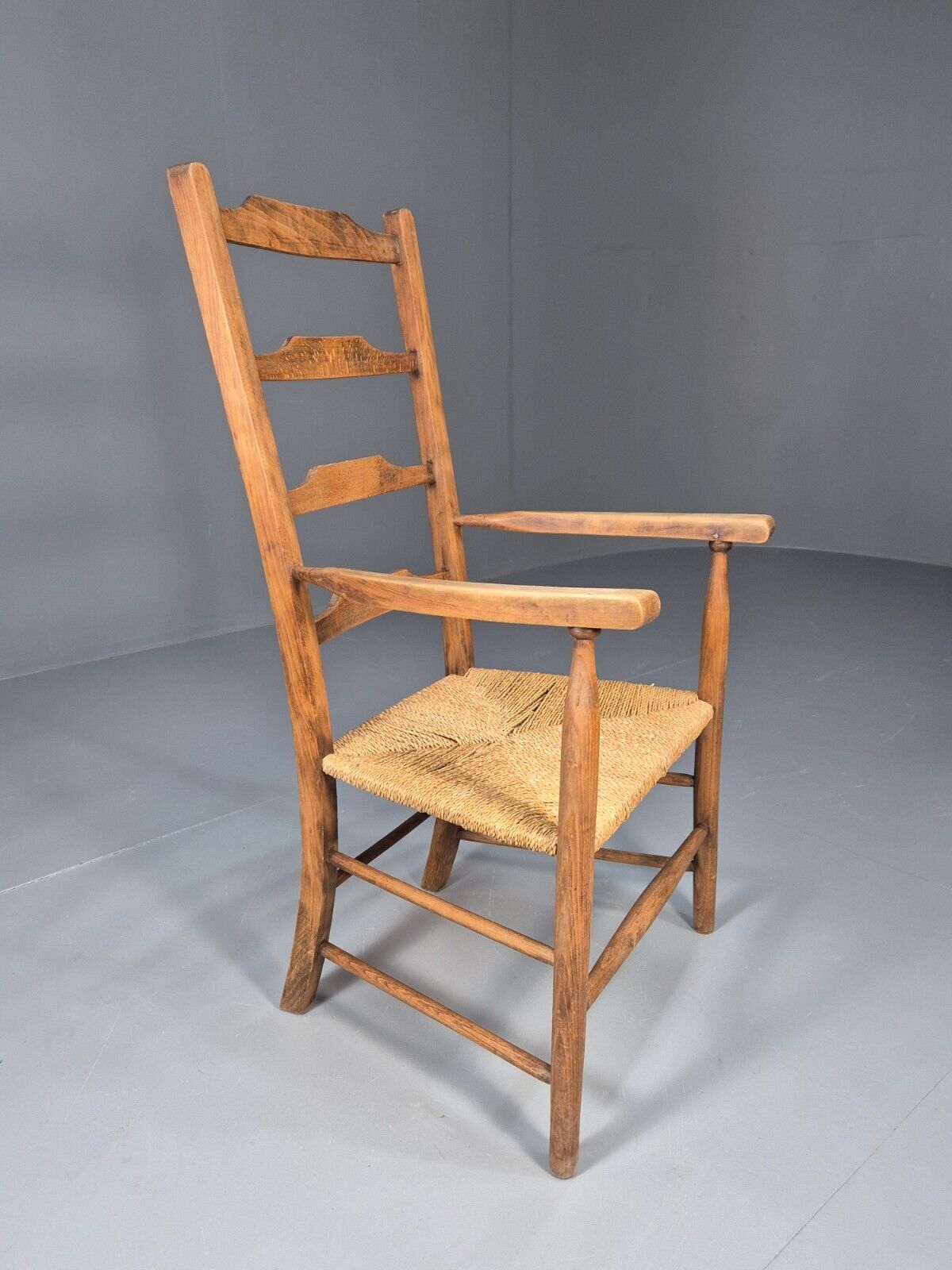 Vintage Danish Ladder Back Chair With Seagrass Seat EB8870 VBER - UKDK FURNITURE