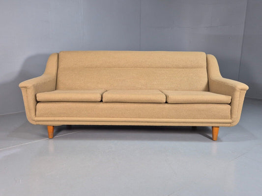 Vintage Swedish 3 Seat Sofa By DUX Beige Creme Wool Retro 1970s EB7777 M3SS - UKDK FURNITURE