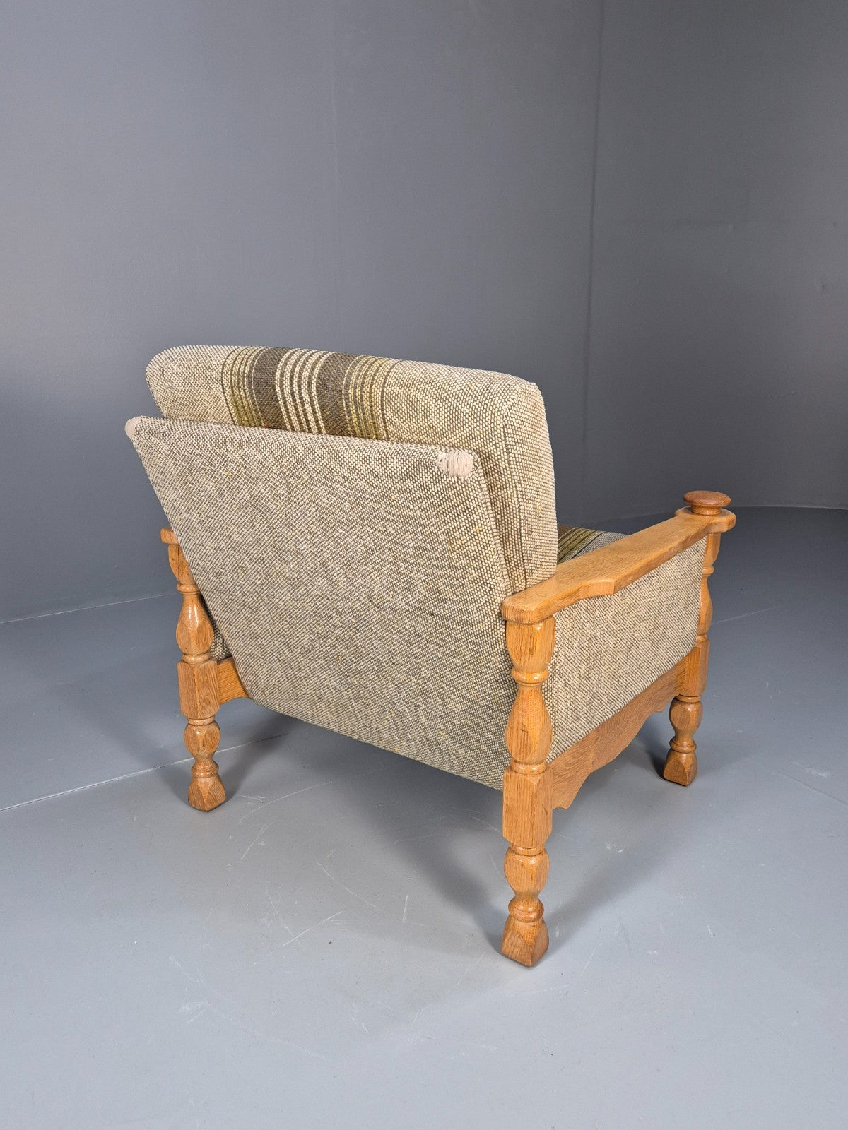 Vintage Danish Kjaernulf Style Oak and Wool Lounge Chair 1970s EB9596 MNOR - UKDK FURNITURE