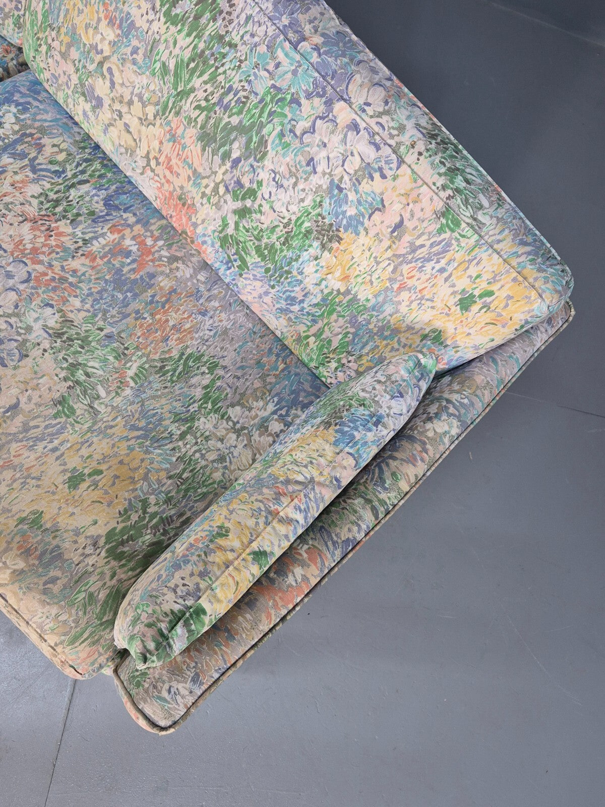 Vintage Two Seater Sofa Danish Mid Century Floral Fabric Beech Legs EB9584 M3SS - UKDK FURNITURE