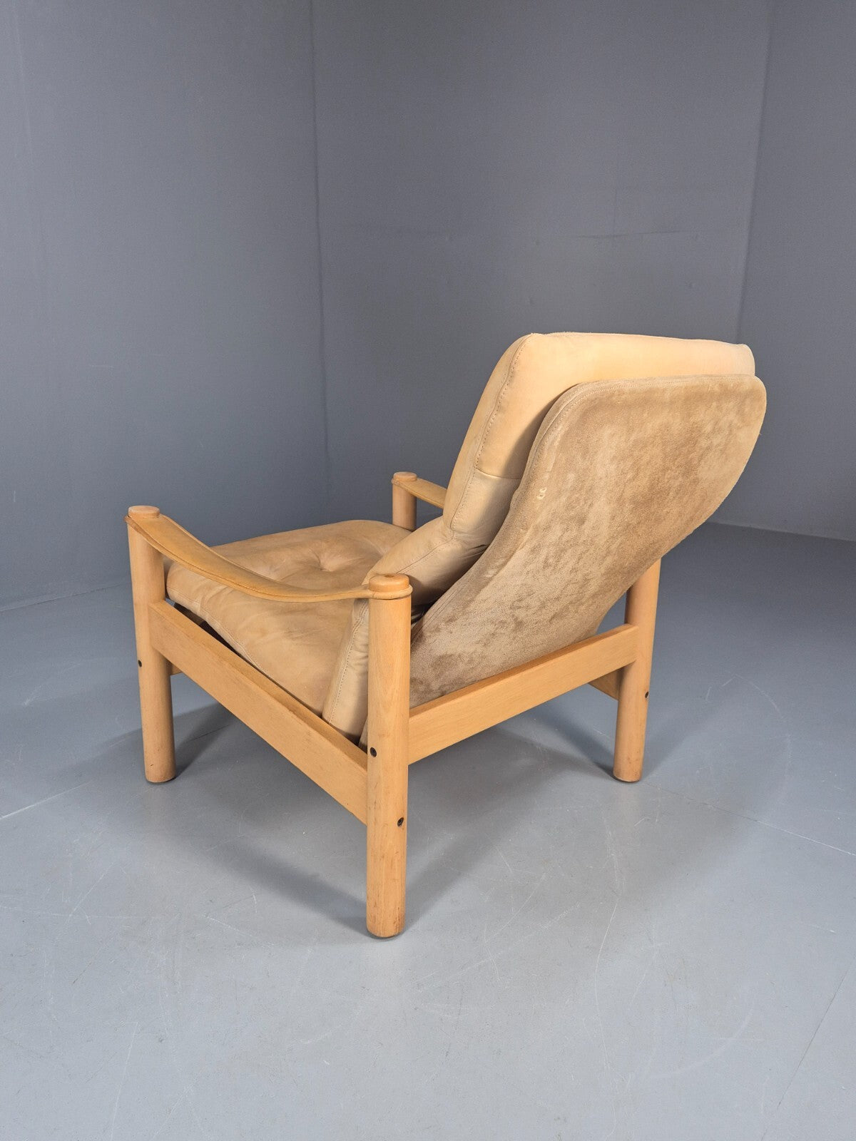 Vintage Nubuck Leather Lounge Chair Ebbe Gehl Danish Mid Century EB9301 MNOR - UKDK FURNITURE