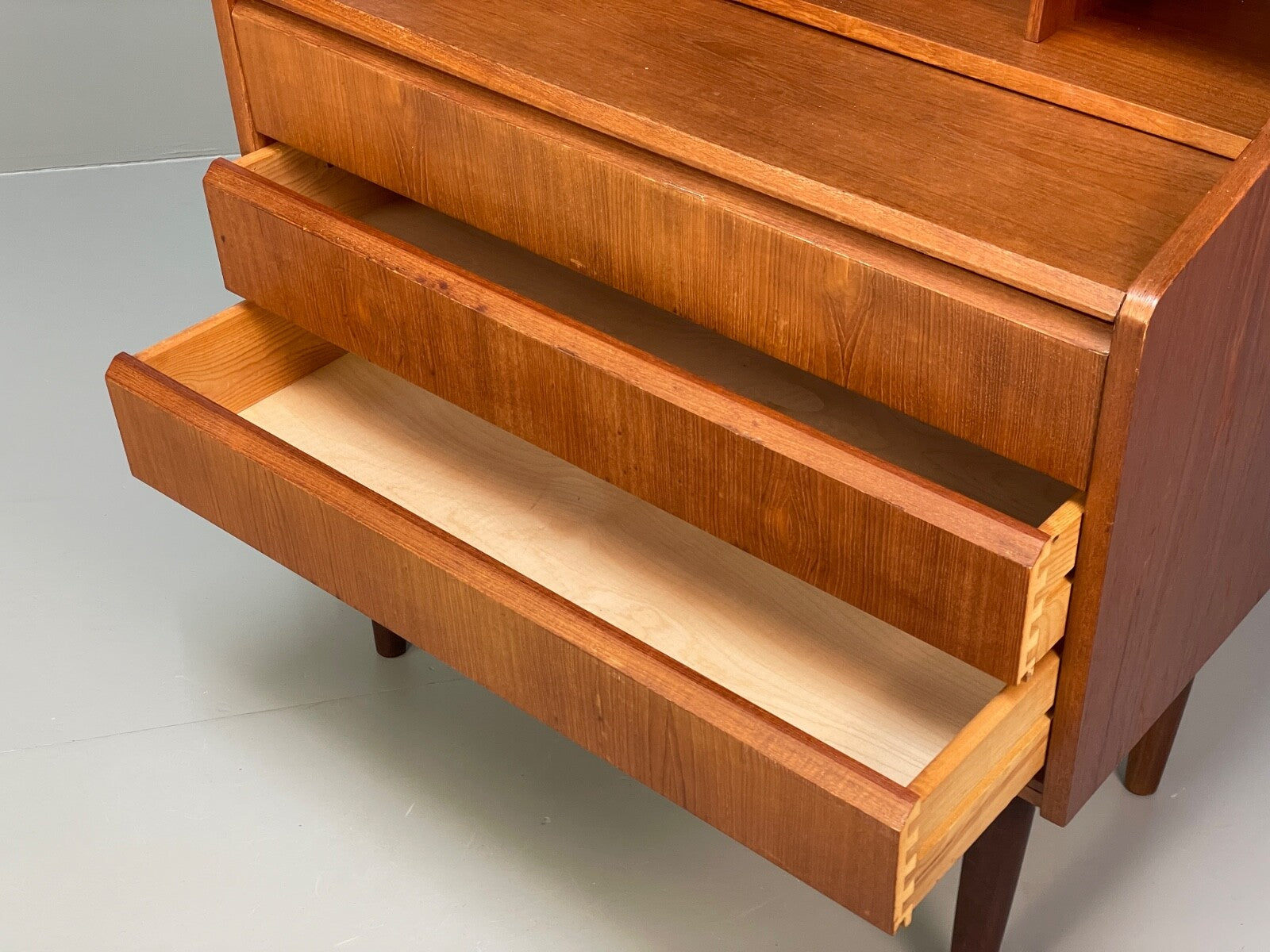 Vintage Teak Writing Desk Danish Mid Century Drawers Bureau EB8809 MWOO - UKDK FURNITURE