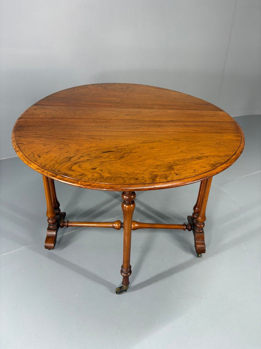 Edwardian Walnut Oval Sutherland Drop Flap Table EB10993 VWOO1
