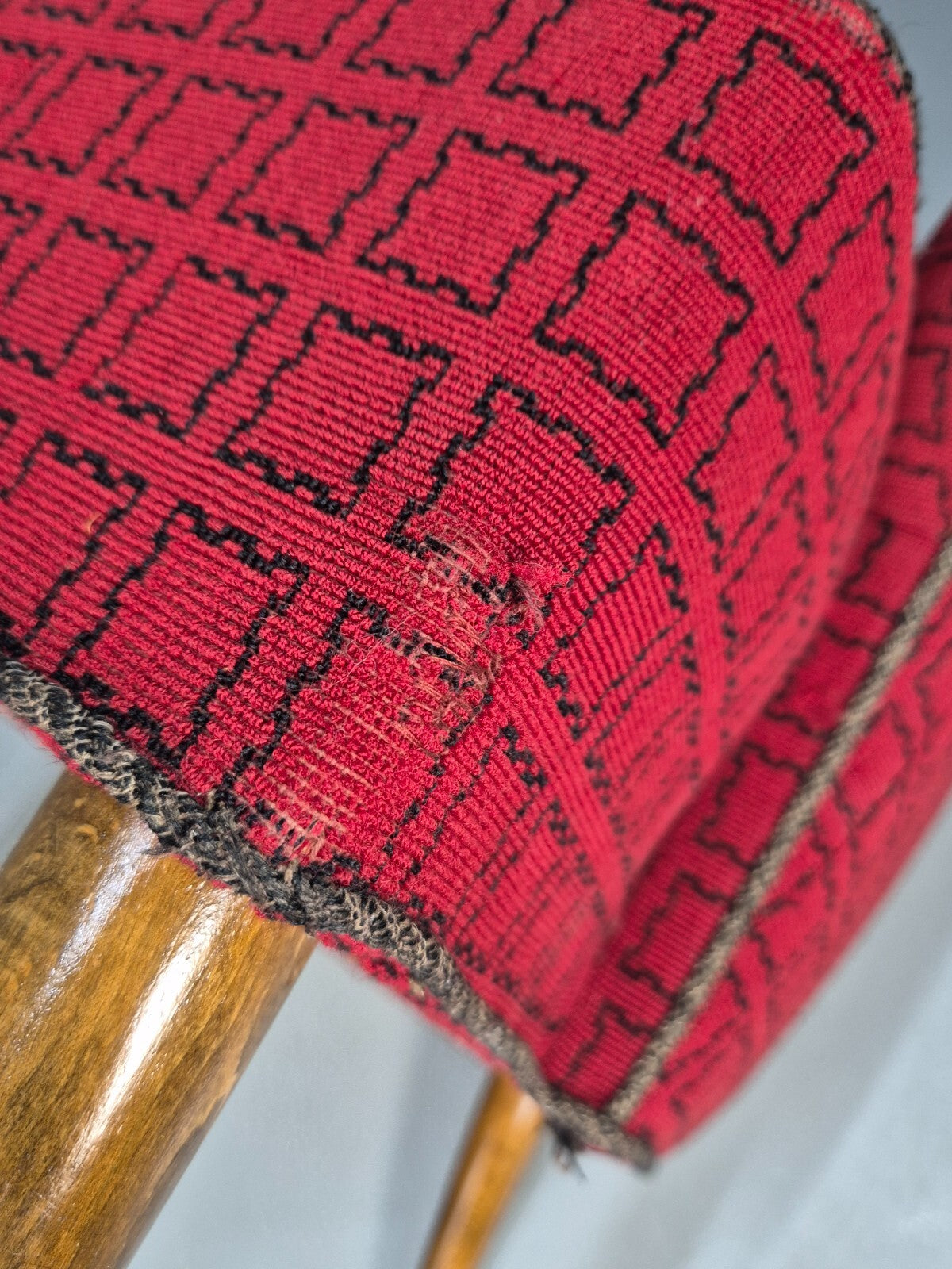 Vintage Danish 1950s Tub Chair Teak Arms Original Cloth Retro MCM EB9624 MNOR - UKDK FURNITURE