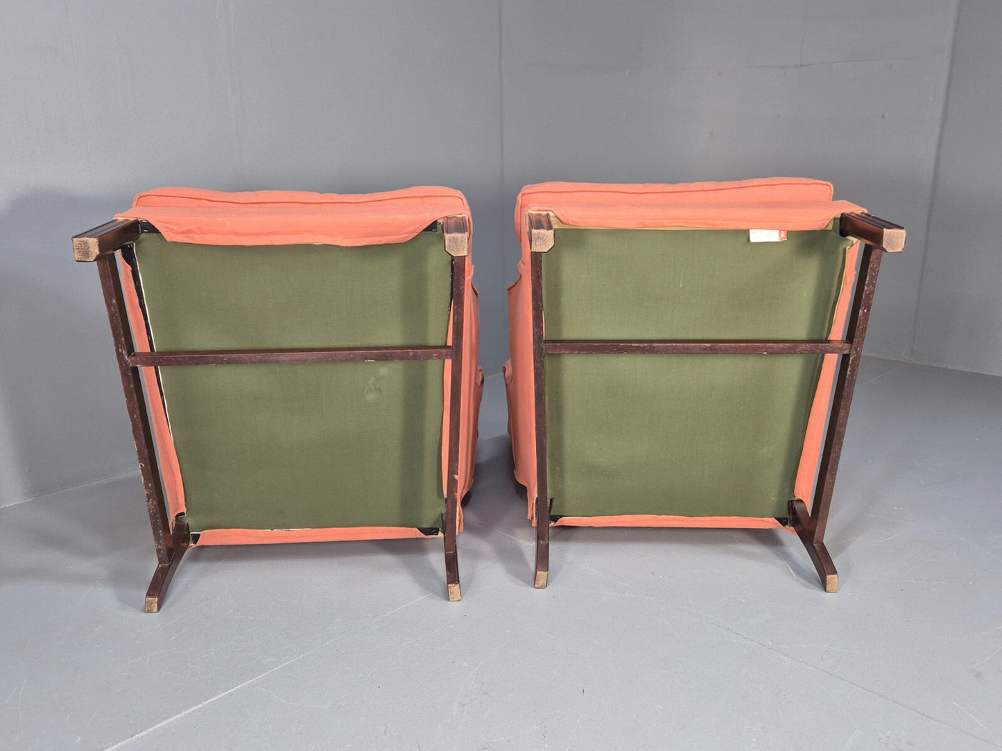 2 Vintage Georgian Style Wingback Armchairs 1950s Reproduction EB9469 VCLO - UKDK FURNITURE