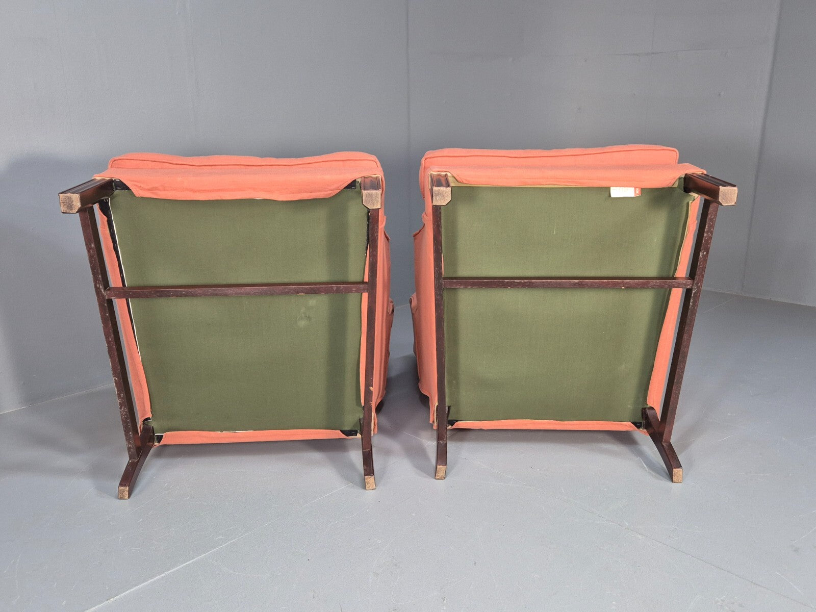 2 Vintage Georgian Style Wingback Armchairs 1950s Reproduction EB9469 VCLO - UKDK FURNITURE