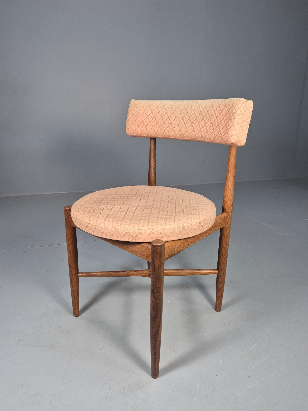 6 G Plan Round Seat Dining Chairs Pink Cotton Upholstery 1970s Retro EB9494 MDIN - UKDK FURNITURE