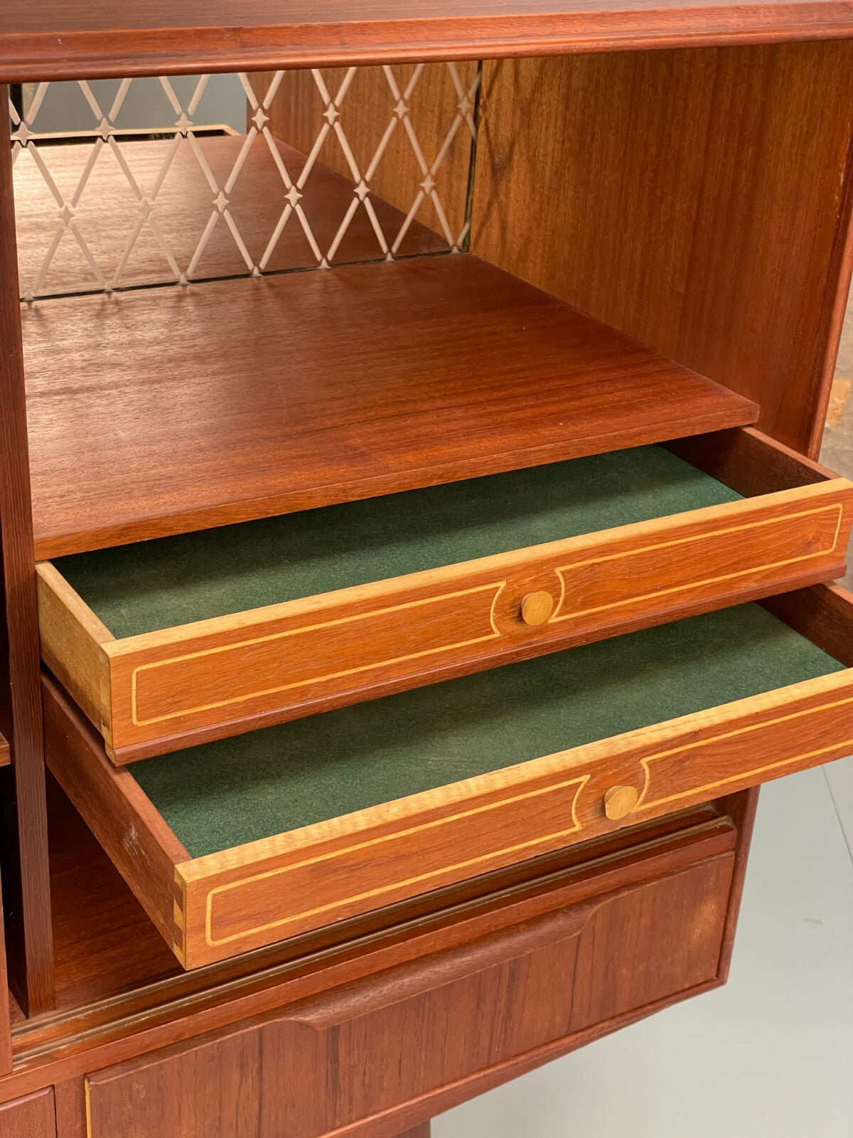 Vintage 1950s Danish Teak Highboard With Shelving Drawers EB8802 MWOO - UKDK FURNITURE