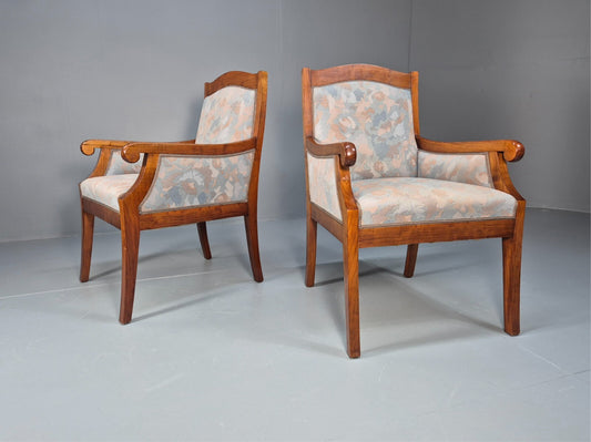 2 Vintage Danish Empire Lounge Chairs Blue Ash Frame 1920s EB9644 VCLO - UKDK FURNITURE