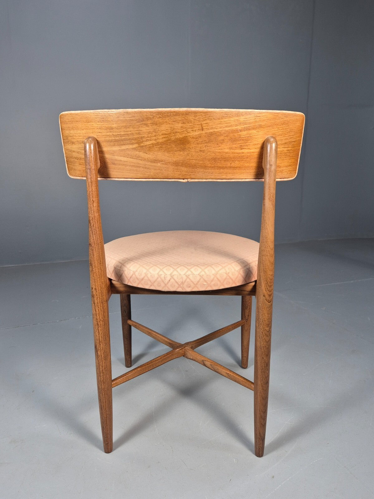6 G Plan Round Seat Dining Chairs Pink Cotton Upholstery 1970s Retro EB9494 MDIN - UKDK FURNITURE
