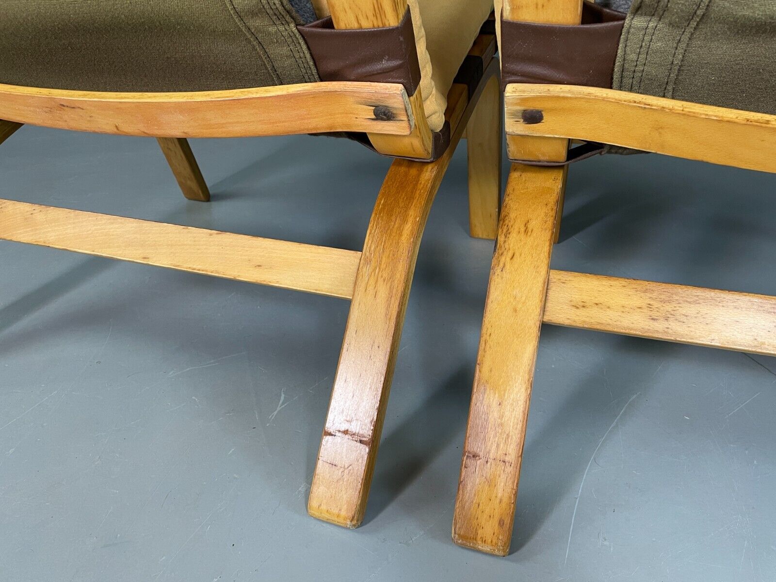 2 Vintage Danish Lounge Chairs Yellow Cotton Bentwood Retro MCM EB6631 MBEN - UKDK FURNITURE