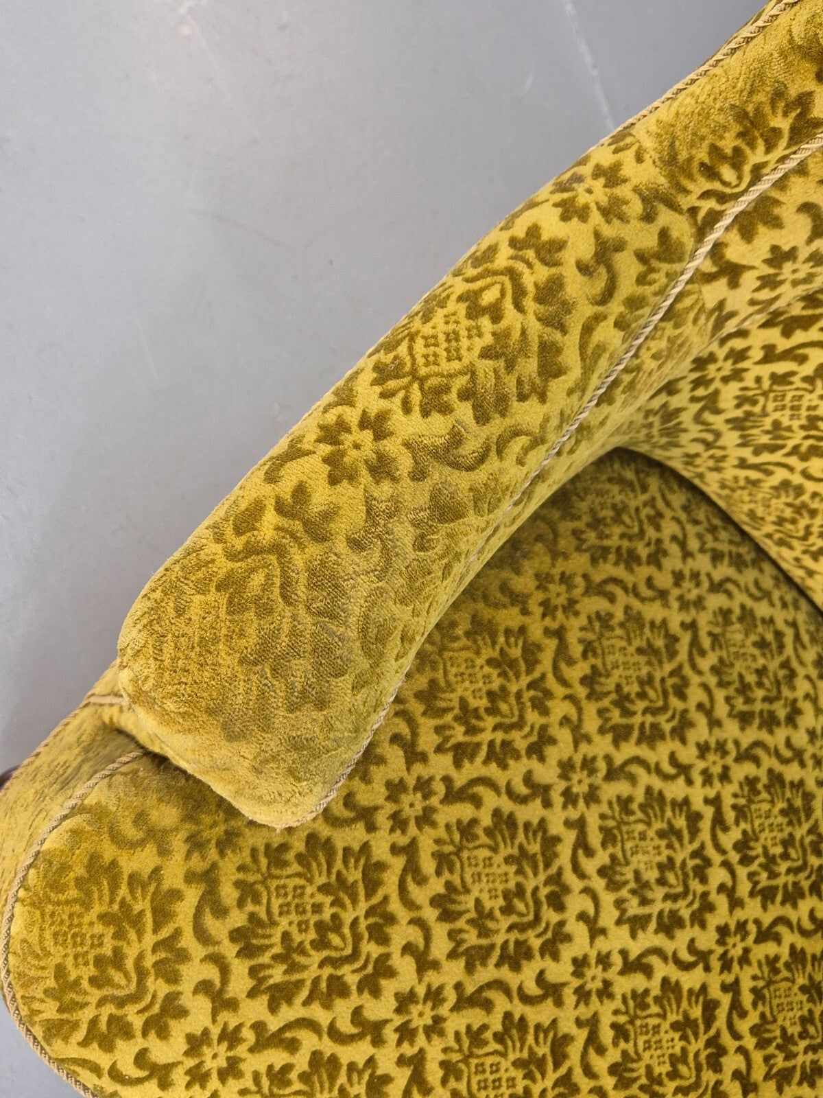 Antique 2 Seater Sofa Camel Back Gold Embossed Velour Danish Design EB9580 V2SS - UKDK FURNITURE
