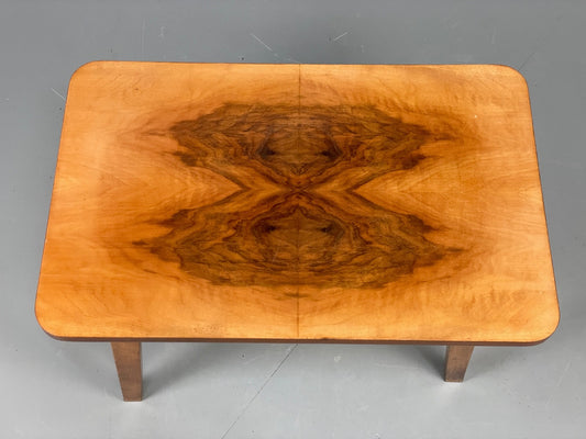 Vintage 1940s Side Table Walnut Top Folding Legs Eastern European EB11243 MWOO1