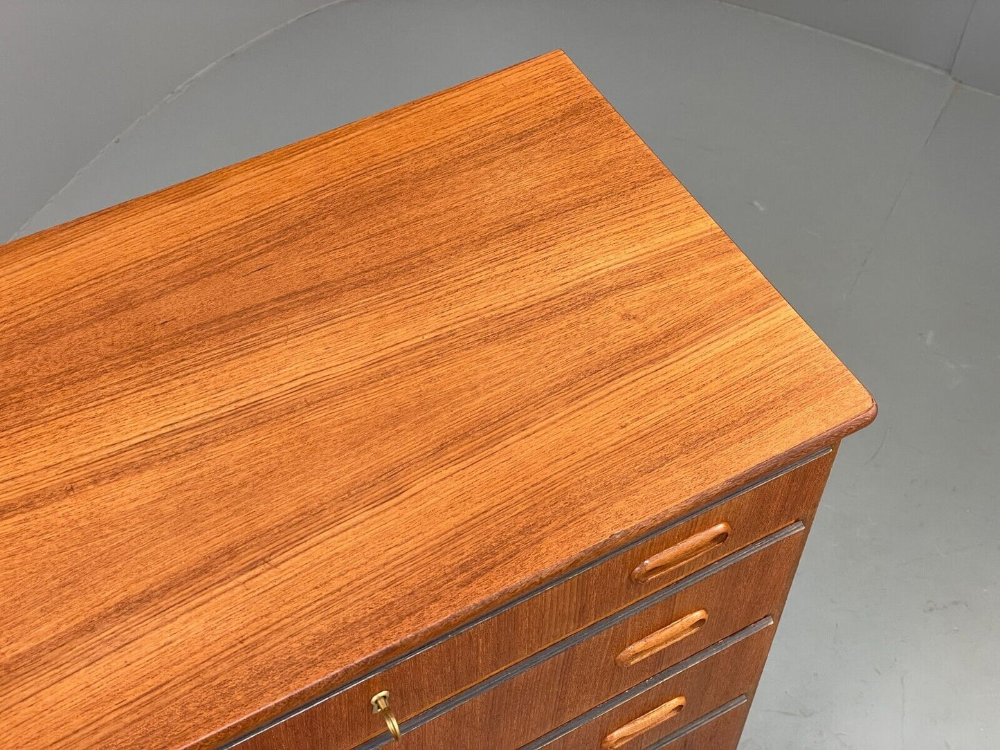 Vintage Danish Teak Chest Of Drawers Solid Handles Mid Century EB9117 MWOO - UKDK FURNITURE