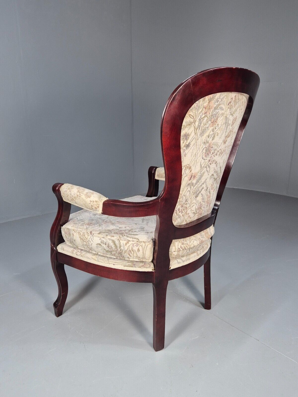 Vintrage Danish Lounge Chair Floral Cotton Antique French Style EB8927 VCLO - UKDK FURNITURE