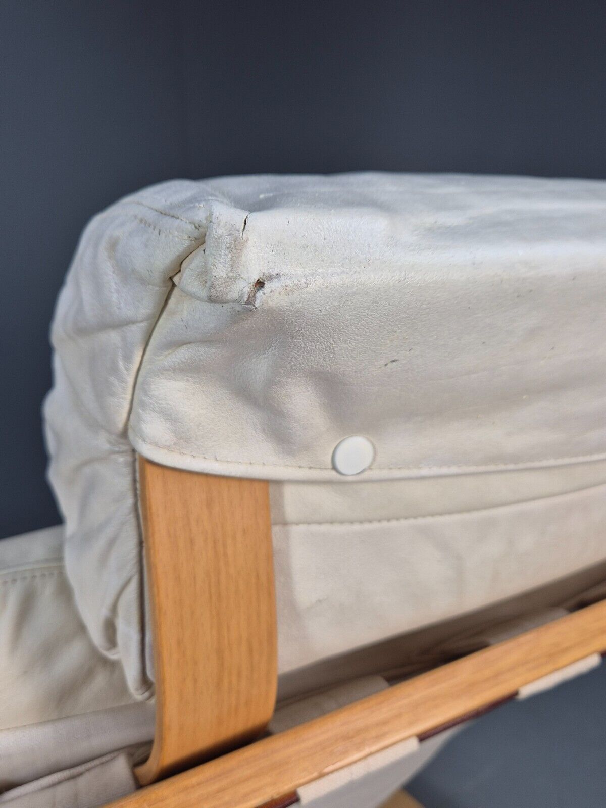 Vintage Swedish Lounge Chair Cream Leather Bentwood Krokken 1970s EB8750 MBEN - UKDK FURNITURE