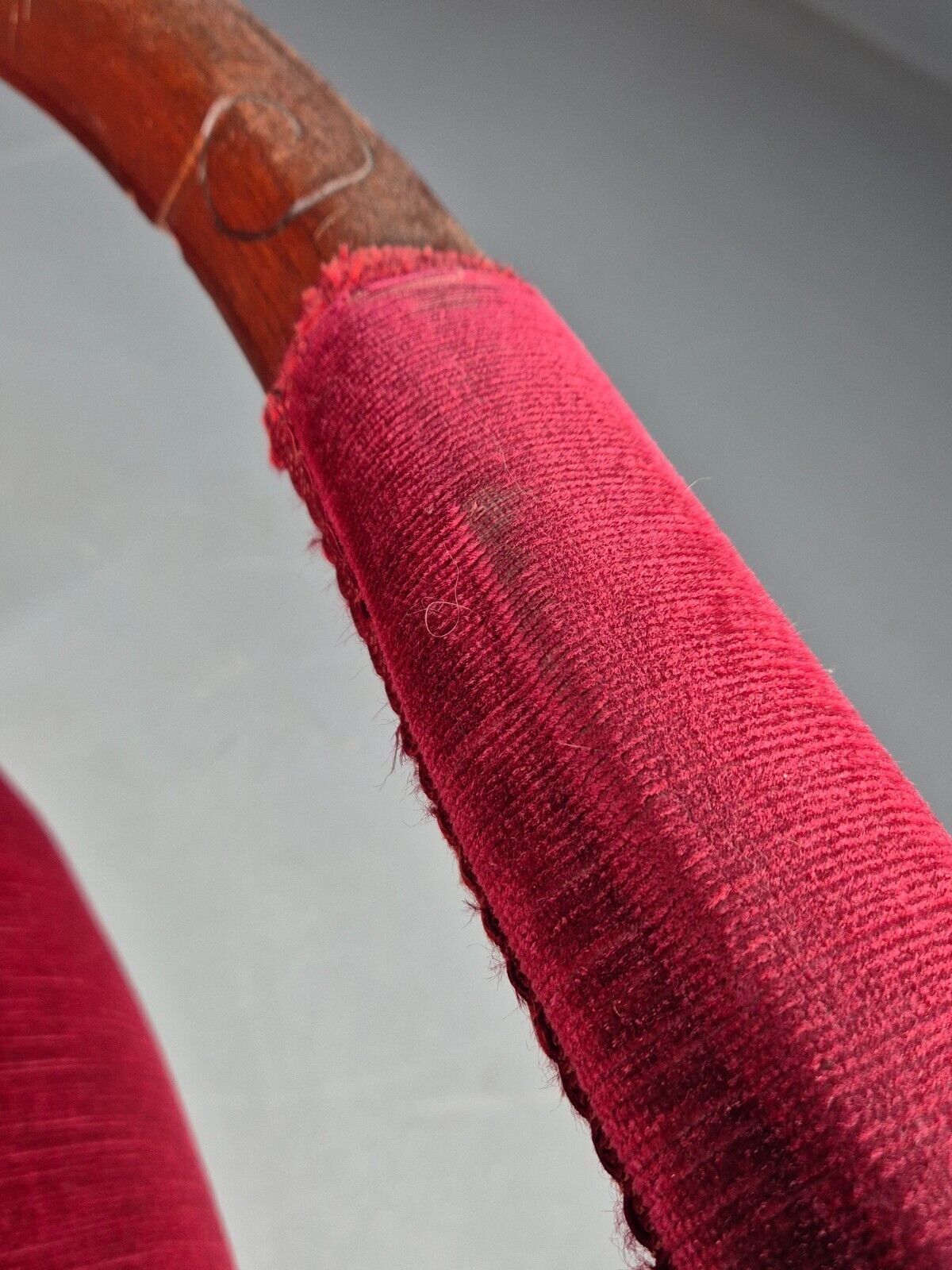 Vintage Fauteuil Chair Red Buttoned Velour Mahogany Antique 1900s EB8440 VCAR - UKDK FURNITURE