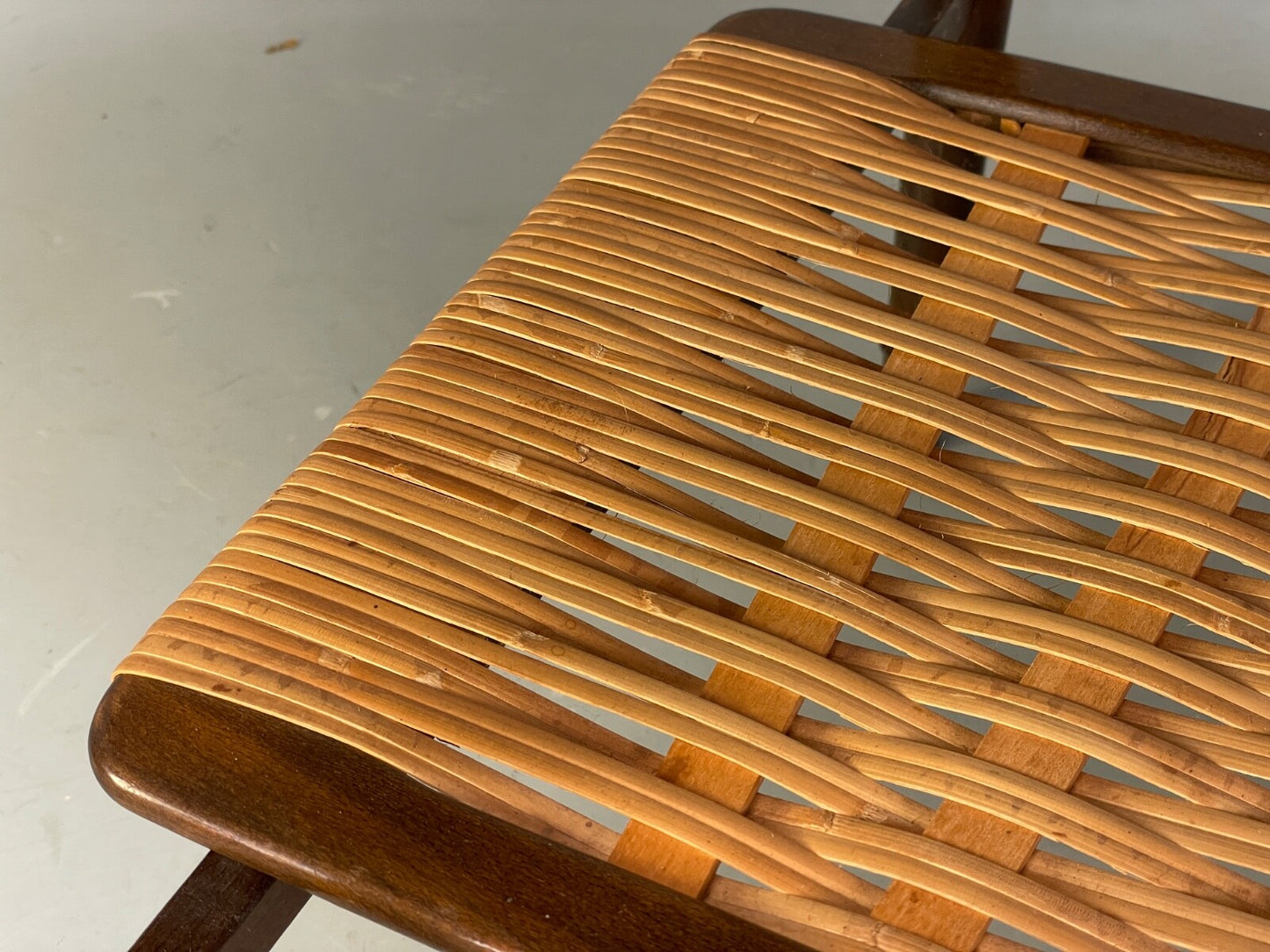 Vintage Walnut Extending Coffee Table Rattan Shelf Drawers 1950s EB9441 MWOO - UKDK FURNITURE
