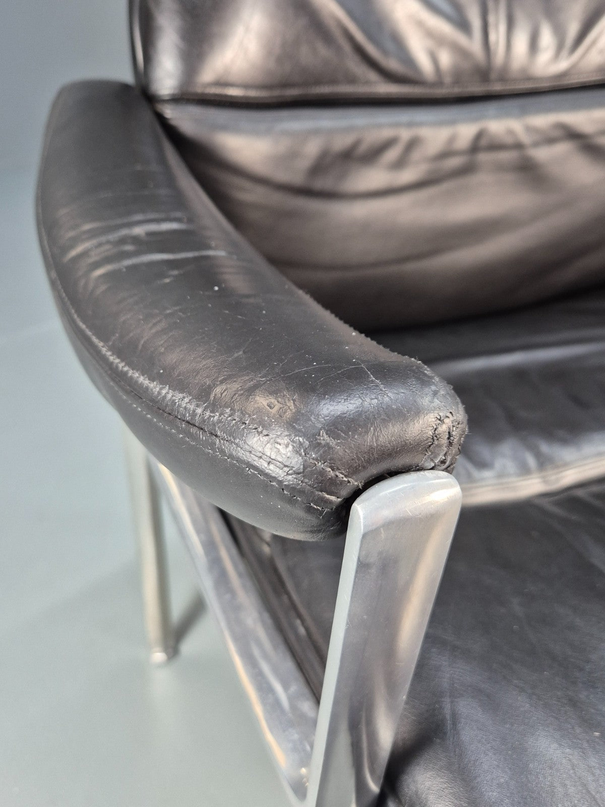 Roder Sohne Leather and Aluminium Boardroom Chair 1960s Retro MCM EB10644 MNOR16