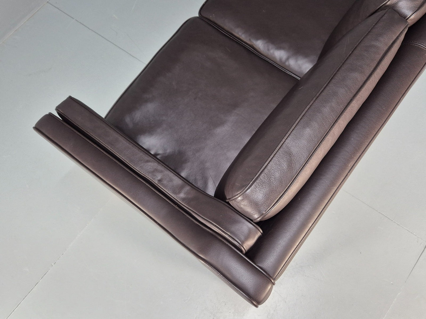Vintage Danish 3 Seat Sofa Dark Brown Leather 1970s Retro MCM EB10071 M3SS19
