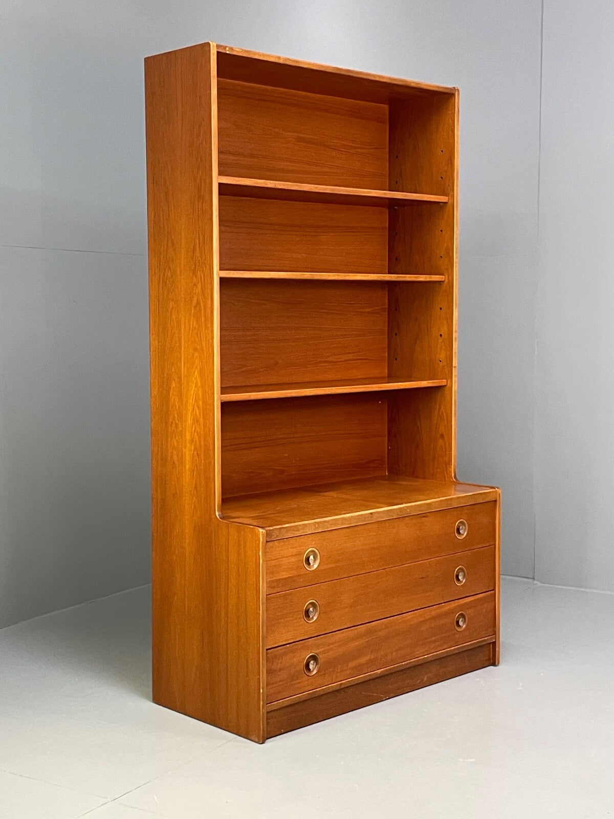 Vintage Teak Wall Unit With Drawers And Shelving 1960s Retro Design EB9739 MWOO - UKDK FURNITURE