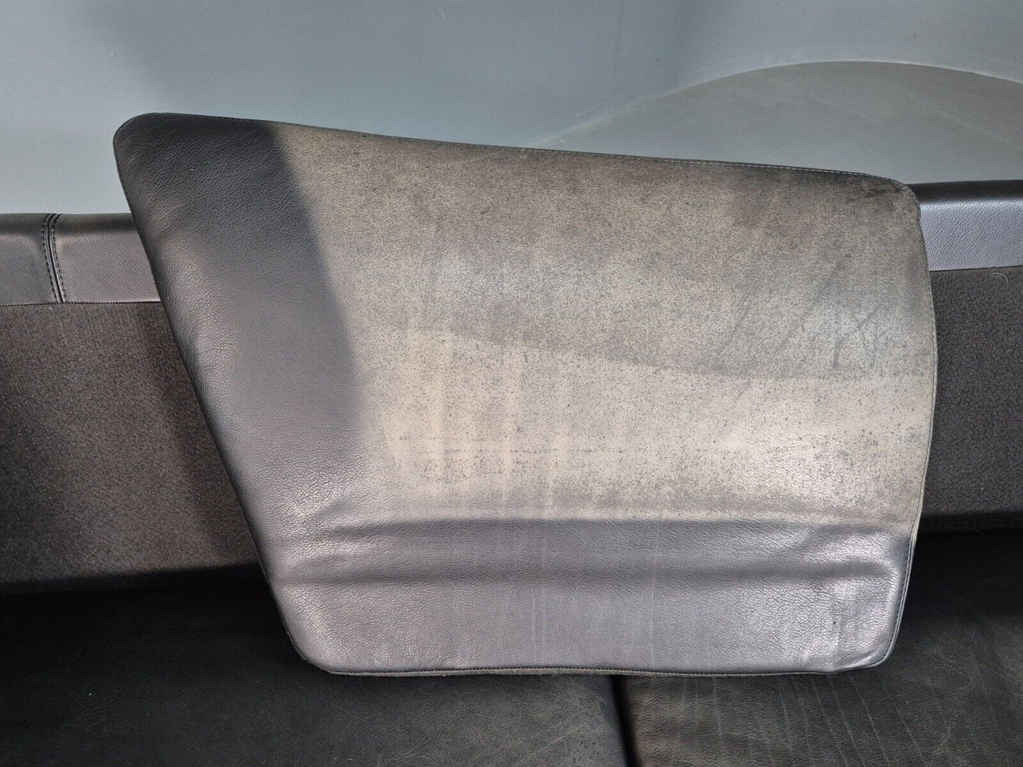 Vintage Danish Two Seat Sofa Faded Black Leather 1980s Retro MCM EB8168 M2SS - UKDK FURNITURE