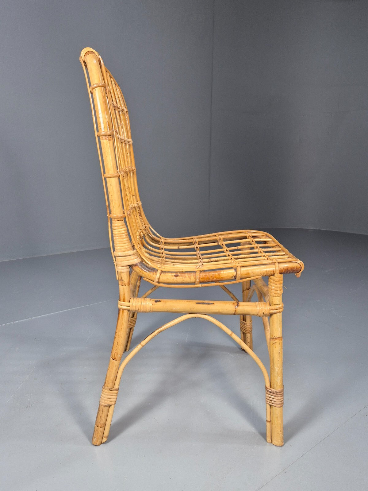 Vintage Cane Occasional Chair Retro Seating Dining Chair EB8871 VDIN - UKDK FURNITURE