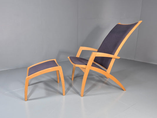 Vintage Danish Lounge Chair and Footstool Luna by Morten Gottler EB11357 MNOR1