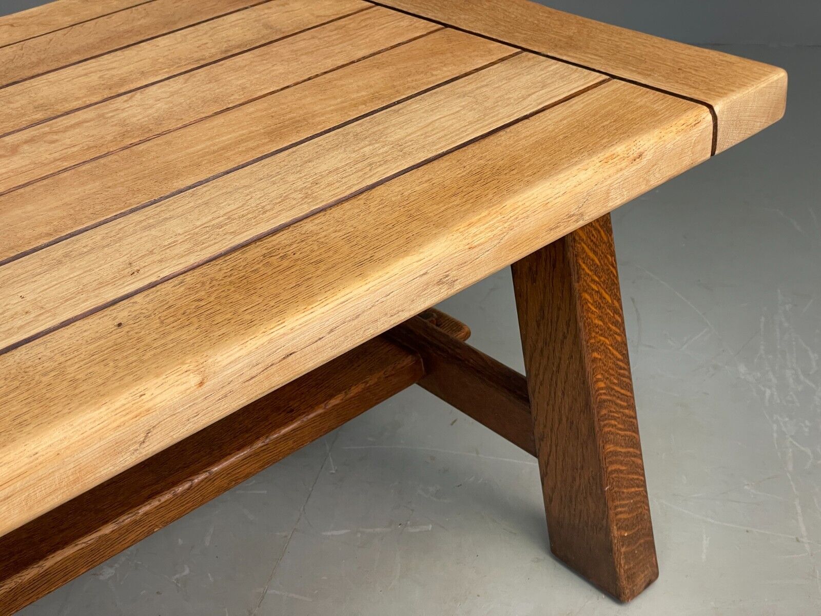 Vintage Scandinavian Large Oak Coffee Table Arts & Crafts Style EB7839 MWOO - UKDK FURNITURE