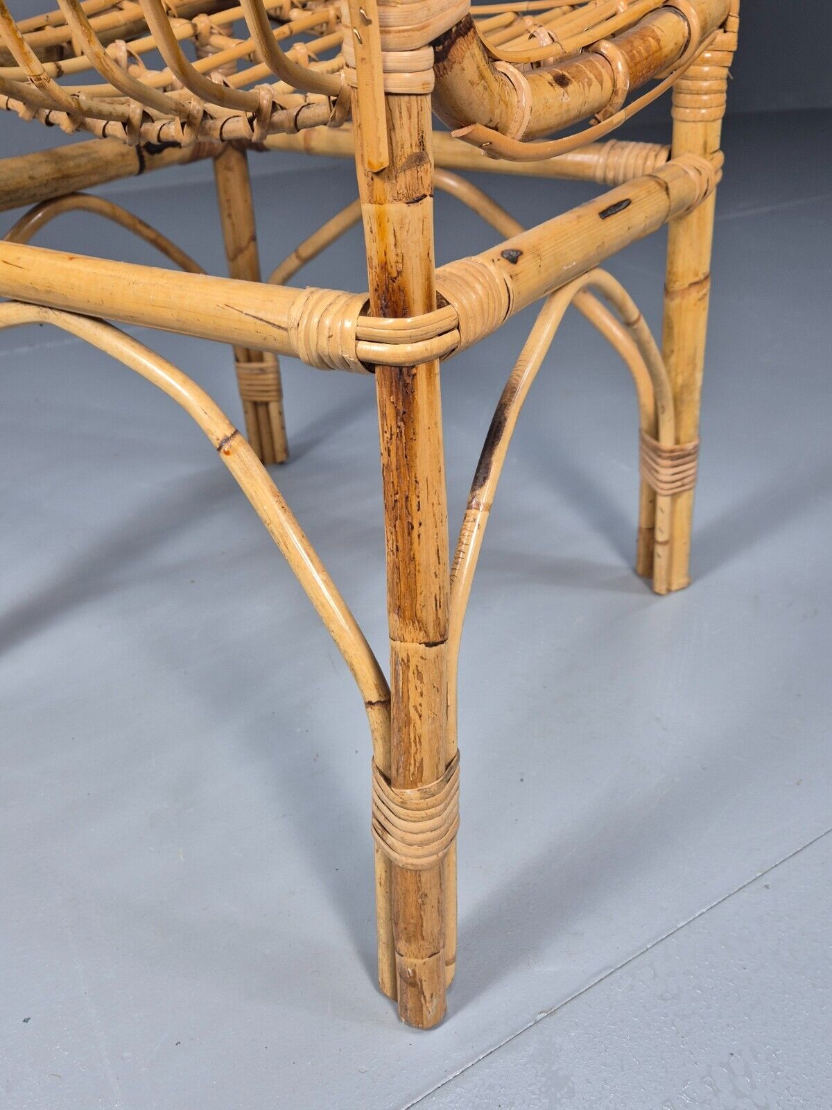 Vintage Cane Occasional Chair Retro Seating Dining Chair EB8871 VDIN - UKDK FURNITURE